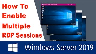 Enable multiple RDP sessions on Windows Server 2019 [upl. by Lihp]