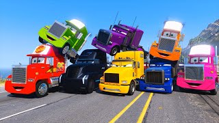 Street Race Color Trucks CARS 3 Mack Gale Beaufort Jerry McQueen and Friends [upl. by Leugimesoj]