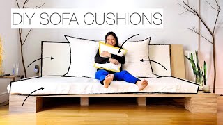 Made My Own Sofa Cushions  No Seams  DIY sofa Pt 2 [upl. by Nika]