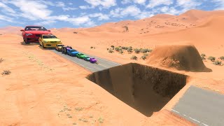 Big amp Small Cars vs Square Giant Pit 😱 1  BeamNGdrive  Impala Beamng [upl. by Solracesoj]