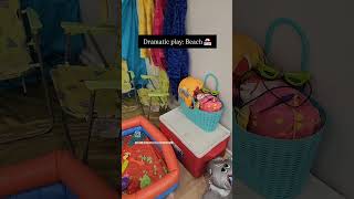 HOMESCHOOL PRESCHOOL DRAMATIC PLAY STATION  beach play  toddler preschooler sensory play [upl. by Nymzaj]