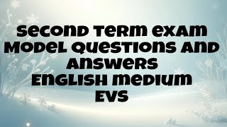 Class 3 Second term exam EVS Model questions and answers English mediumSCERT [upl. by Hsatan]