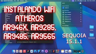 INSTALANDO WIFI ATHEROS  BIGSUR MONTEREY VENTURA SONOMA SEQUOIA 1511 HACKINTOSH [upl. by Lotsyrk]