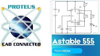 Astable Mode 555 IC Practical  Proteus Simulation [upl. by Brandtr]