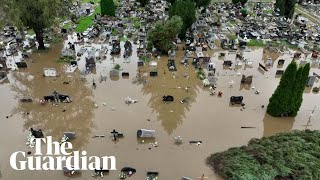 Drone footage reveals scale of flooding across Europe [upl. by Naux420]