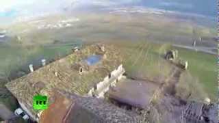 Huge boulder smashes through barn in Italy [upl. by Ynos]