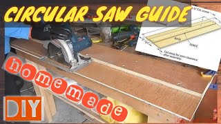 HOW TO MAKE A CIRCULAR SAW GUIDE with Sub CC   GUIDE RAIL  JIG  TRACK SAW  DIY  HOMEMADE [upl. by Celeste]