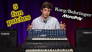 5 Fun Synth Patches for the Behringer MonoPoly [upl. by Otsugua982]