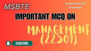 Managementimp MCQ  MAN  22509  MSBTE  SEM 6  MCQ MAN  MAN MSBTE  Online Ischeme 2024 [upl. by Fiester]