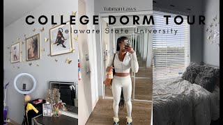 My College Dorm Tour  Delaware State University  Tubman Laws ❤️💙 [upl. by Hoyt]