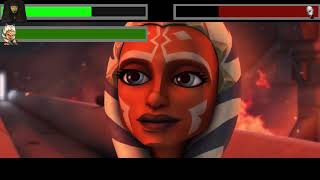 Luminara and Ahsoka VS Ventress with healthbars [upl. by Ranie]