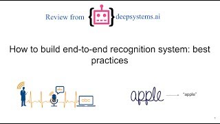 How to build endtoend recognition system Part 1 best practices RU [upl. by Anire269]