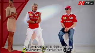 Kimi Raikkonen pranks Ferrari team principal Arrivabene English Subtitles [upl. by Suoivatnod462]