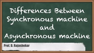 InDepth Analysis Differences Between Synchronous amp Asynchronous Machines GATE Electrical Machines [upl. by Ashlin]