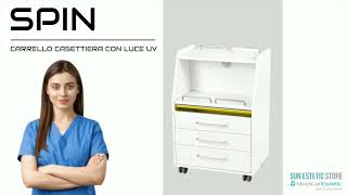 SPIN CARRELLO CASSETTIERA CON CASSETTO STERILIZZAZIONE UV [upl. by Ahsiemal]