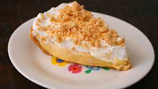 No Bake Peanut Butter Pudding Pie  EASY PEANUT BUTTER PIE Recipe [upl. by Millisent]