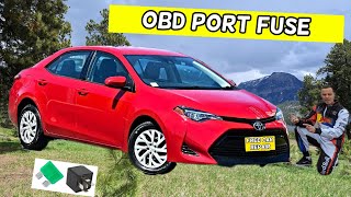 TOYOTA COROLLA OBD PORT FUSE LOCATION 2013 2014 2015 2016 2017 2018 2019 [upl. by Anihsak778]