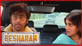 Ranbir amp Pallavi Steals The Car From Javed Jaffery  Besharam  Movie Scene  Rishi Kapoor [upl. by Perni]