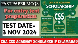 cba Css academy scholarship islamabad past paper iba nts [upl. by Ayhay42]