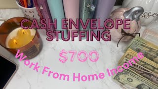 700 Cash Envelope Stuffing  WFH Income [upl. by Elisabeth]