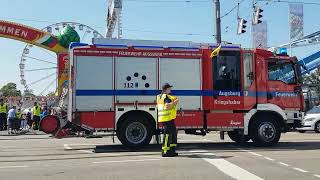 Die Freiwilligen Feuerwehren der Stadt Augsburg beim Plärrer Umzug 2024 [upl. by Aronoff205]