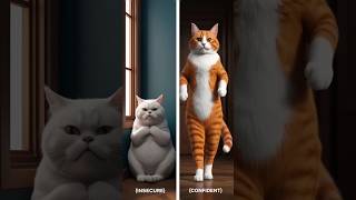 cat storyselfconscious cats vs confident catsaicatshortshortsvideoshortcatstoryfunny [upl. by Ramor]