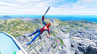 GTA 5 Epic Ragdoll GREEN SPIDERMAN VS RED MINIONVS GREEN HULK Euphoria Physics amp Funny Fails [upl. by Ratcliffe]