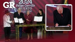 Firma AMLO reformas de GN y pueblos indígenas [upl. by Andie]