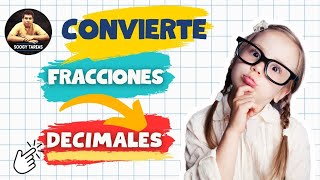 Aprende a convertir una fracción a número decimal teoría y ejercicios fáciles [upl. by Cherin79]