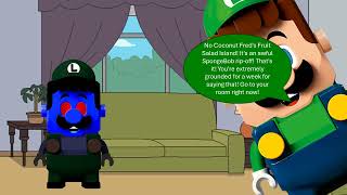 Dark Lego Luigi Says quotYes Coconut Freds Fruit Salad Islandquot  Grounded [upl. by Ecienaj844]