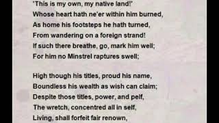 My Native Land poem by Sir Walter Scott  8th std English [upl. by Dnalkrik]