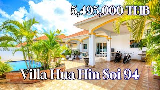 Central 3 Bedroom Pool Villa  Hua Hin Soi 94 Price 5495000 THB [upl. by Malti]