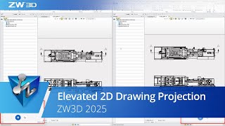 Elevated 2D Drawing Projection  ZW3D 2025 Official [upl. by Merras]