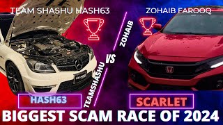 BIGGEST SCAM RACE OF PAKISTAN 2024 TEAM SHASHU HASH63 vs ​Zohaib Farooq Scarlet [upl. by Mcknight474]