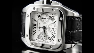 CARTIER SANTOS 100 EXTRA LARGE CHRONOGRAPH Pre Owned [upl. by Nnylyt]