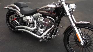 2014 CVO Breakout Molten Silver Vance amp Hines Big Radius chrome 2 into 2 [upl. by Britte]