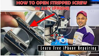 How to open Damaged down screw in iPhone  Learn iPhone Repair  Mobile Repair Academy [upl. by Amity94]