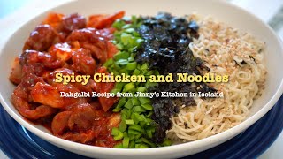 Spicy Chicken and Noodles  Dakgalbi Recipe from Jinnys Kitchen in Iceland  서진이네2 [upl. by Yht]