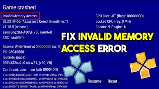 How to fix invalid memory access in ppsspp emulator how to fix invalid memory access ppsspp android [upl. by Mya]