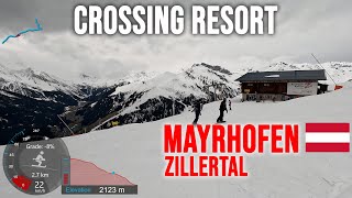 4K Skiing Mayrhofen Crossing Resort  Pistes 60 63 64 67 Zillertal Austria GoPro HERO11 [upl. by Jacey]