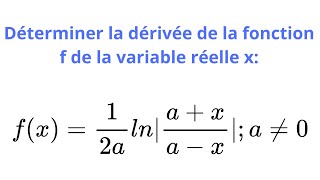Dérivée dune fonction comportant ln et valeur absolue [upl. by Bergh]