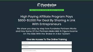 High Paying Affiliate Program Pays 8001000 Per Deal  Fundwise [upl. by Jez]