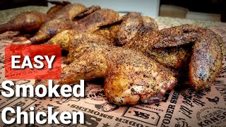 Texas Smoked Chicken Recipe  Crispy Skin Smoked Chicken Easy [upl. by Rimaj840]