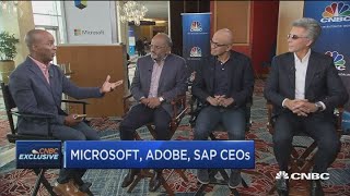 Watch CNBCs full interview with Microsofts Nadella Adobes Narayen and SAPs McDermott [upl. by Grimaud]