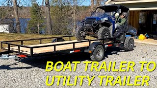 Utility Trailer Build  Boat Trailer to Utility Trailer Conversion  6x12 trailer [upl. by Yekcin]