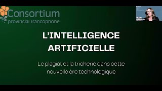 Lintelligence artificielle  Le plagiat et la tricherie dans cette nouvelle ère technologique [upl. by Eenolem846]