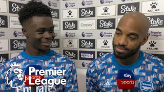 Bukayo Saka Alexandre Lacazette happy with Arsenal win v Watford  Premier League  NBC Sports [upl. by Noicnecsa24]