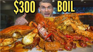 300 MASSIVE SEAFOOD BOIL  Lobster King Crab Crawfish Shrimp  DELICIOUS CAJUN SEAFOOD [upl. by Yarehs]