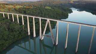 Vendo o Trem passar de Drone  Pontilhão Uberlândia Araguari [upl. by Ecnerrat]