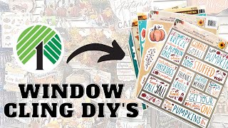 10 CLEVER ways to DIY DOLLAR TREE WINDOW CLINGS  FALL Window Cling DIY Ideas  EASY Fall Crafts [upl. by Prissie]